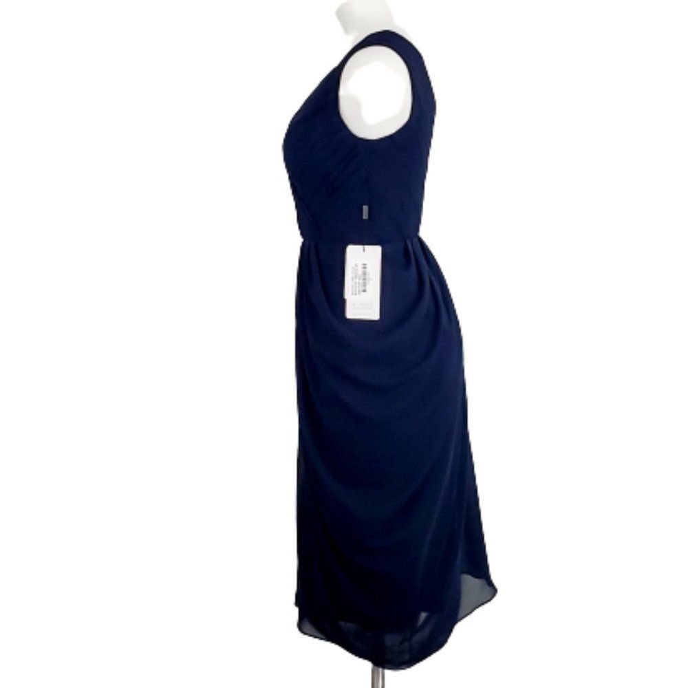 JJs House Knee-Length Chiffon Dress Navy - Picture 2 of 7